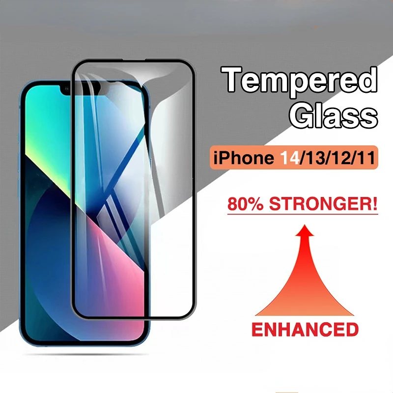 Protector de pantalla de vidrio templado para iPhone 14/13, 14, 13, 12, 11, Pro, Max, Mini - imagen 2