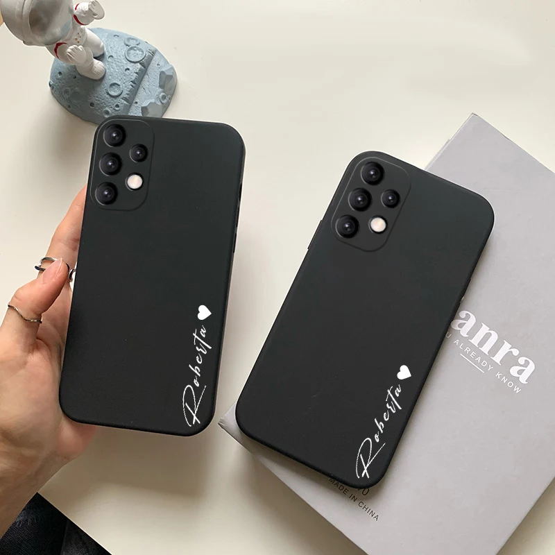 Funda A54 A53 A52 A32 5G 4G con nombre personalizado, funda de silicona líquida suave de lujo para Samsung Galaxy A53 A52S A32 A13 5G - imagen 5