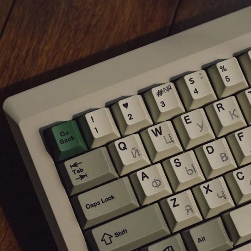 Juego de teclas rusas Vintage PBT, 155 teclas, tapa de teclado gris personalizada, perfil de cereza, teclas para juegos para teclado mecánico - imagen 3