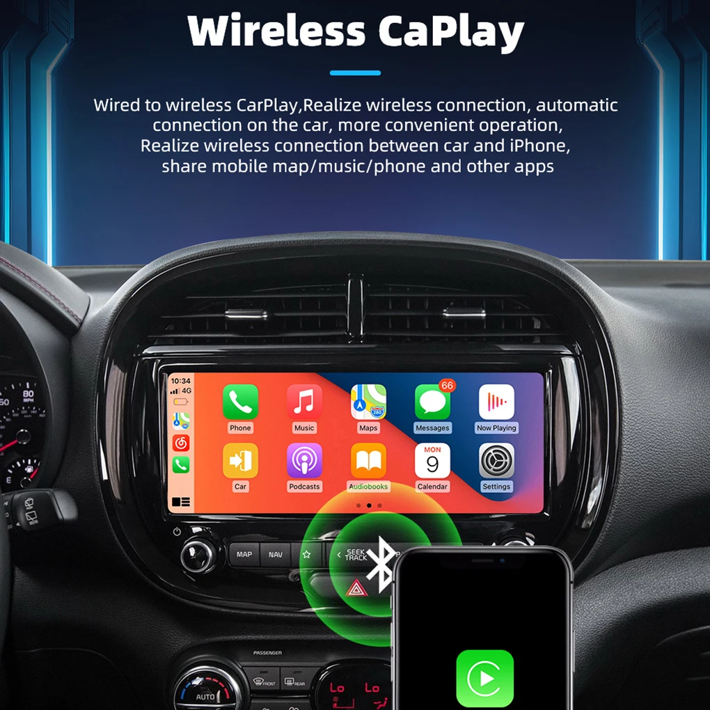 Adaptador portátil CarPlay Android Auto A2A 2 en 1 adaptador inalámbrico de caja de reproducción de coche Android Auto con cable a adaptador inalámbrico - imagen 5
