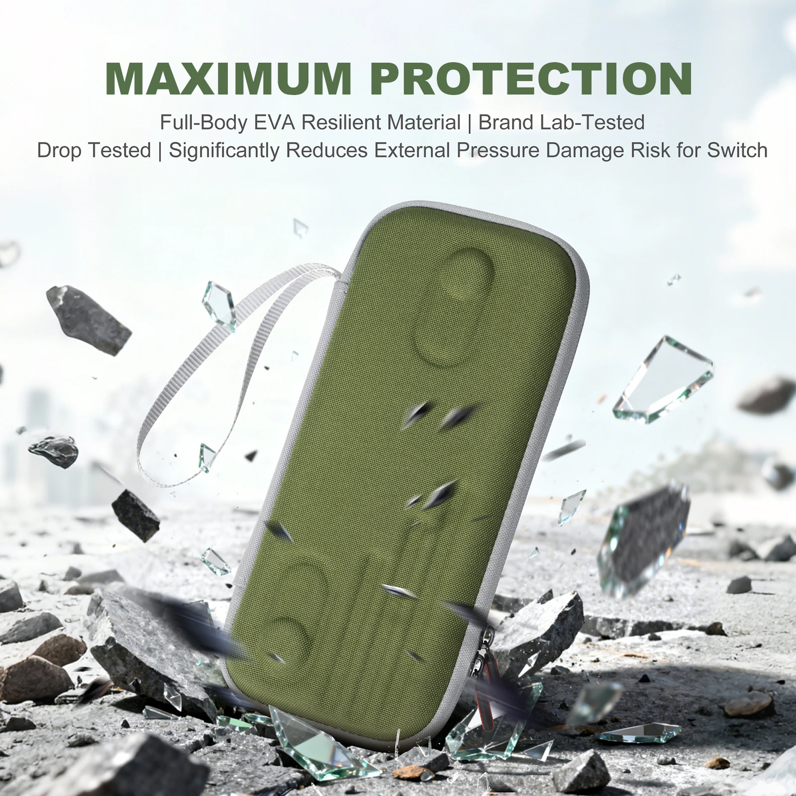 Bolsa de transporte dura para Switch 2, funda protectora de transporte con 10 ranuras para tarjetas para consola Switch 2, almacenamiento de accesorios de juego - imagen 4