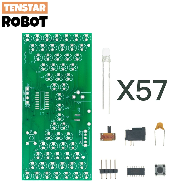 Kit Bricolaje Reloj Arena Electrónico 5V con LED y PCB Doble Capa - imagen 4