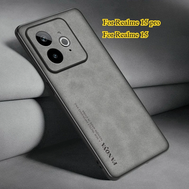 Para Realme 15 Pro Funda de cuero Skinsheep de lujo para Realme15 14 Pro + 14 5G 14T a prueba de golpes mate duro parachoques protege la cubierta