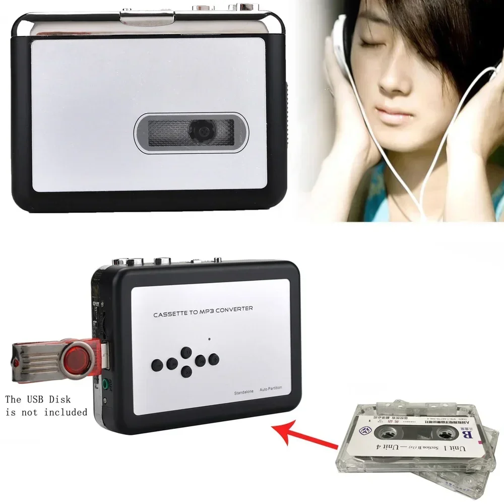Reproductor de casetes portátil, Walkman USB, cintas de casete, música, Audio a MP3, reproductor convertidor, guardar cinta de archivo MP3 a unidad USB Flash U - imagen 2