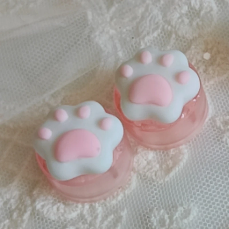 Perilla artesanal de resina con forma de pata de gato, perilla de Anime rosa, tecla personalizada para teclado mecánico, translucidez, interfaz en forma de D/flor de 6mm - imagen 3