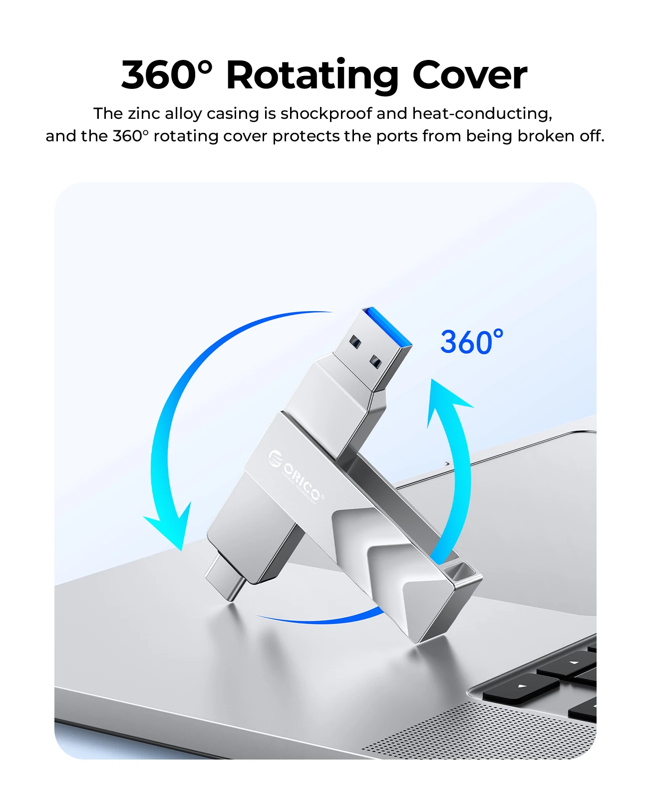 Unidad flash dual ORICO de 512 GB 2 en 1 USB C/A 3,2 Gen2 Velocidad de unidad flash de hasta 10 Gbps 1073 MB/s para iPhone 15/Android/Tablet/portátil - imagen 4