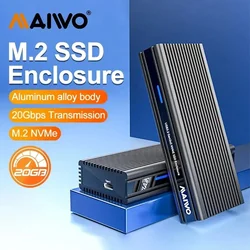 MAIWO 20Gbps M.2 NVMe SSD carcasa tipo C a PCIe NVME adaptador compatible con Thunderbolt 3/4 USB 4/3,2/3,1 8TB de capacidad caja de aluminio