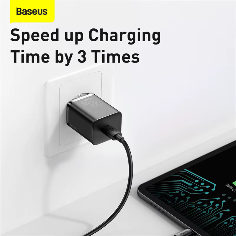 Baseus Cargador USB-C 30W PD Carga Rápida iPhone - imagen 3