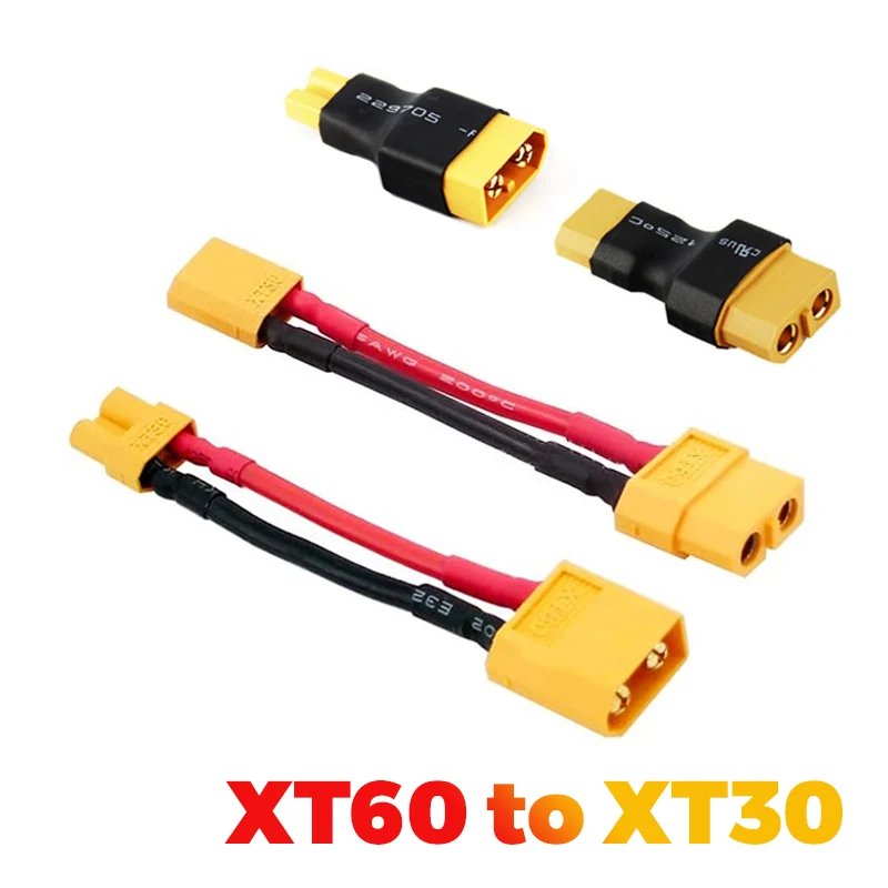 1 Uds. Adaptador de conector XT60 a XT30 enchufe macho/hembra 10CM 16AWG Cable de silicona para RC FPV Quadcopter CineLog35 piezas de drones