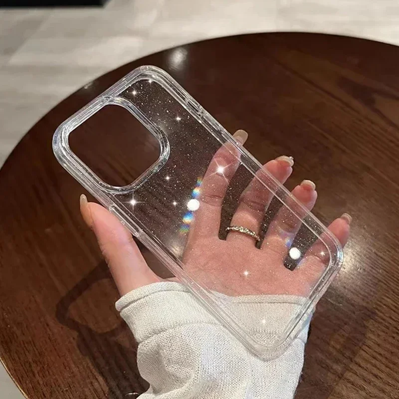 Funda blanda transparente con purpurina rosa para IPhone 16, 15, 14, 13, 11, 12 Pro Max 17 Air Plus X XS XR 16Pro I, funda para teléfono i17 para mujer - imagen 5