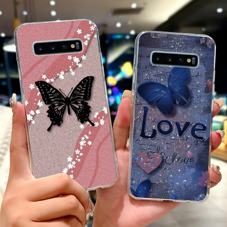 Para Samsung Galaxy S10 S10e S10 + funda Cute Cat funda pintada de lujo funda de teléfono de silicona suave para Samsung S10 Plus S 10 S10e bolsas - imagen 2