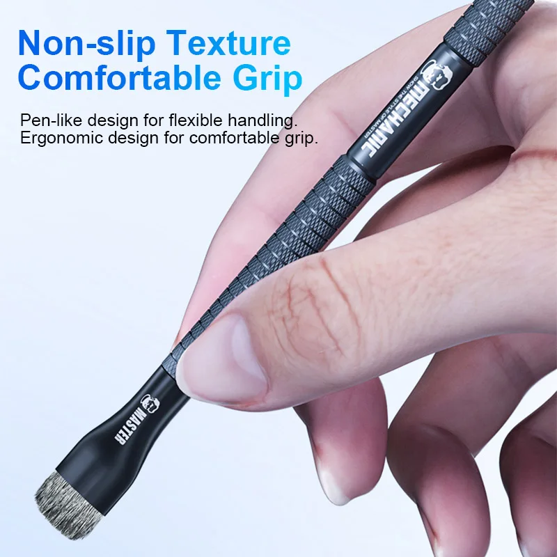 Cepillo de limpieza de placa base mecánico con cabezal de repuesto, Chip de teléfono móvil, eliminación de pegamento de estaño, cerdas de reparación/herramienta de cepillado de acero - imagen 5