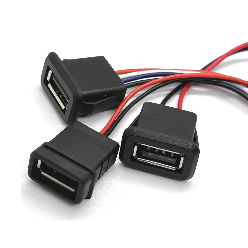 1/2/5 Uds 2Pin 4Pin USB 2,0 conector de alimentación hembra 2P 4P USB2.0 conector de puerto de carga interfaz de datos con Cable enchufe de cargador USB - imagen 3