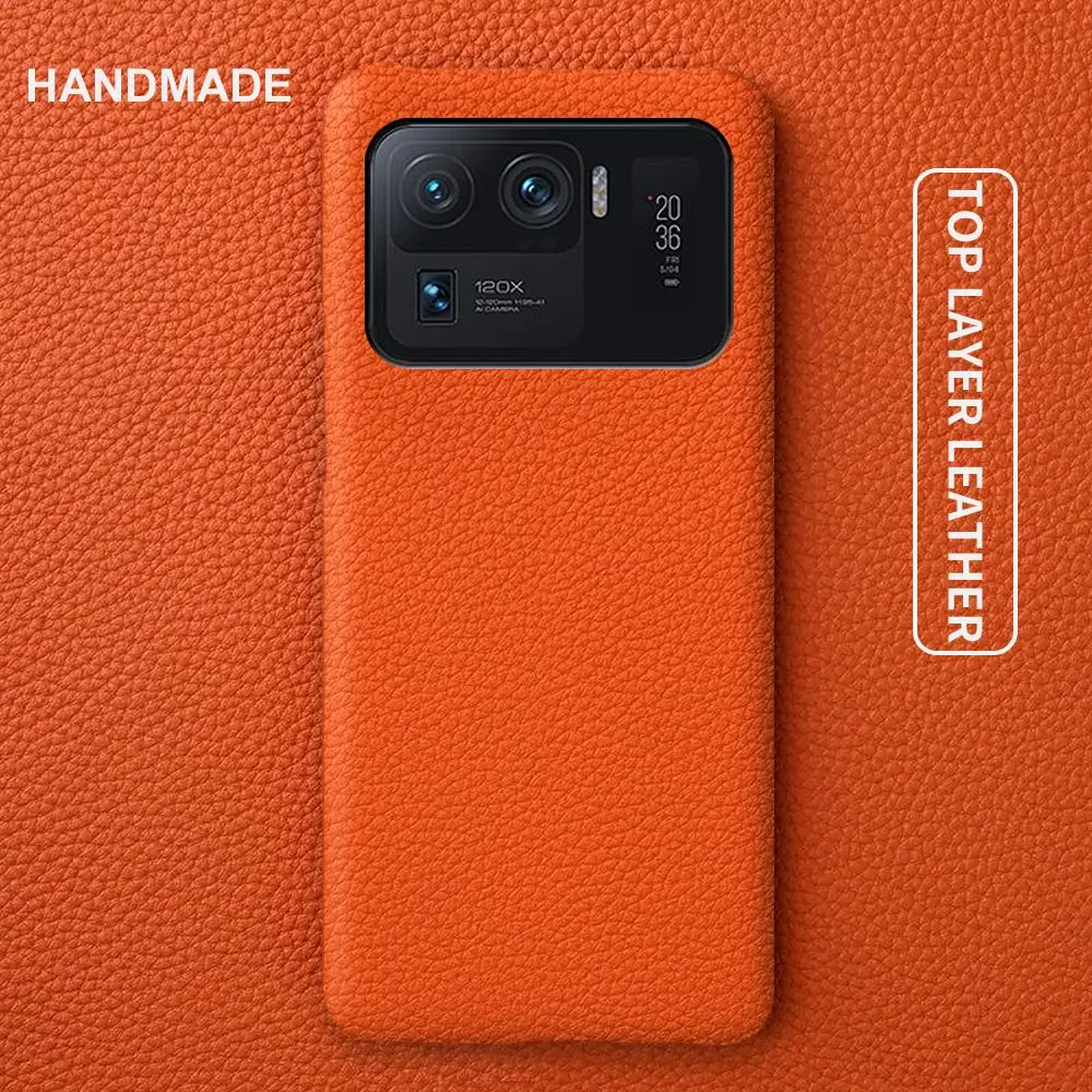 Funda de teléfono de negocios para Xiaomi15 Pro 11TPro 11Lite 10T 13 textura de lichi funda trasera de cuero genuino Etui Coque Fundas a prueba de golpes - imagen 2