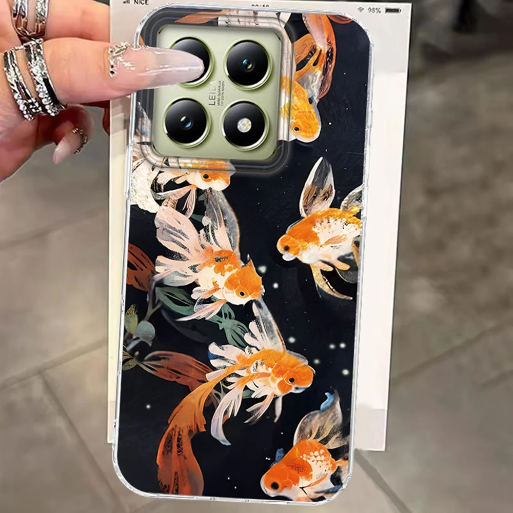 Funda de teléfono con diseño de vórtice degradado de pez dorado para Xiaomi 14T 13T 11 Lite NE Poco X5 M6 X6 X7 X3 Pro NFC C65 C61 M5S, funda de lujo - imagen 5