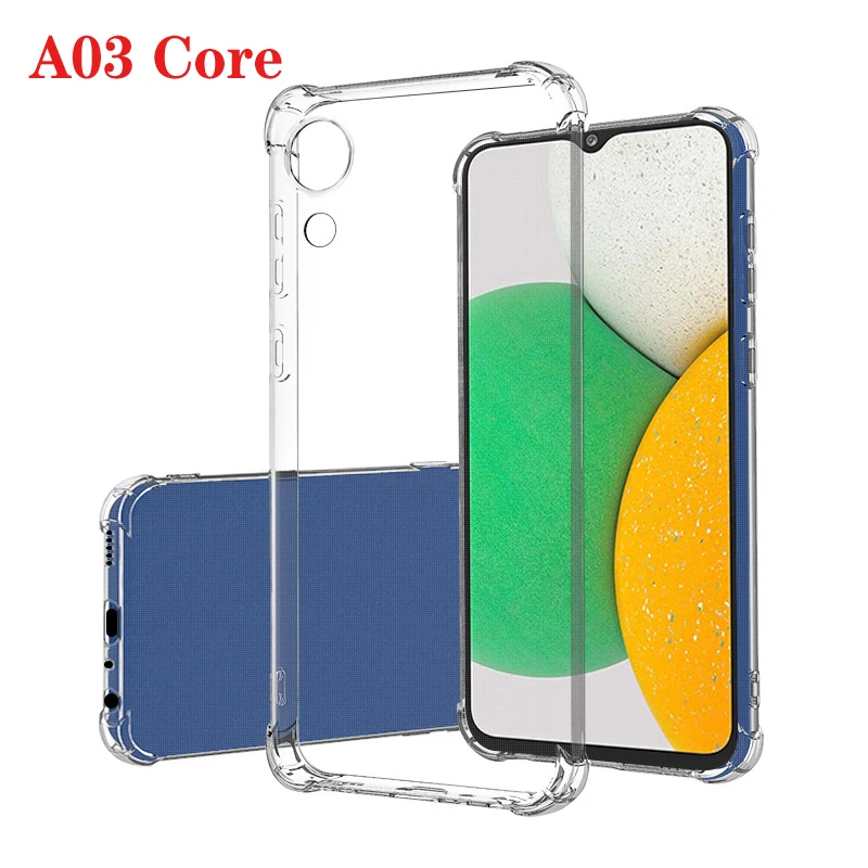 Funda transparente con bolsa de aire de 1,5 MM de espesor para Samsung Galaxy A03 Core, funda transparente de silicona suave a prueba de golpes para teléfono