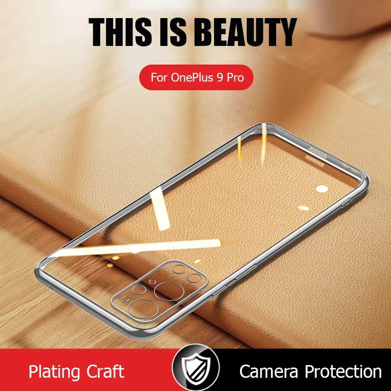 Funda para OnePlus 9 Pro, funda transparente suave chapada de lujo para OnePlus 8T 8 Pro One Plus 9 Pro, fundas para teléfono