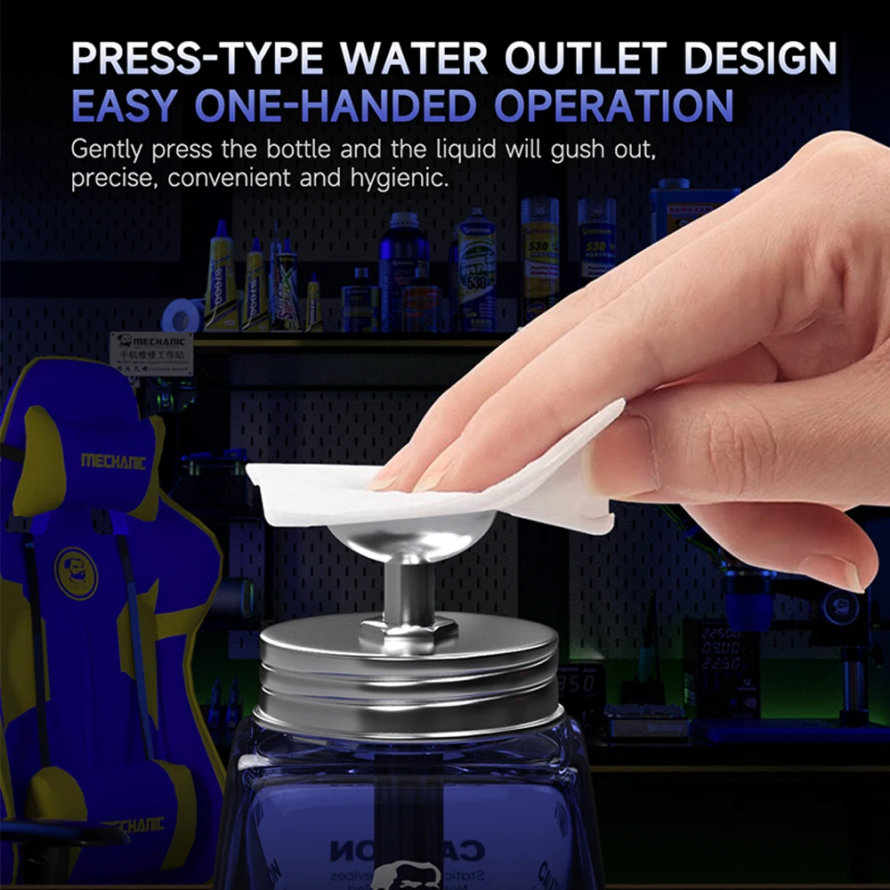 GL-NXT mecánico de 150ML, botella de Alcohol de vidrio a prueba de fugas para reparación de teléfonos móviles, limpieza, soldadura, herramientas de botella de Alcohol solvente - imagen 3