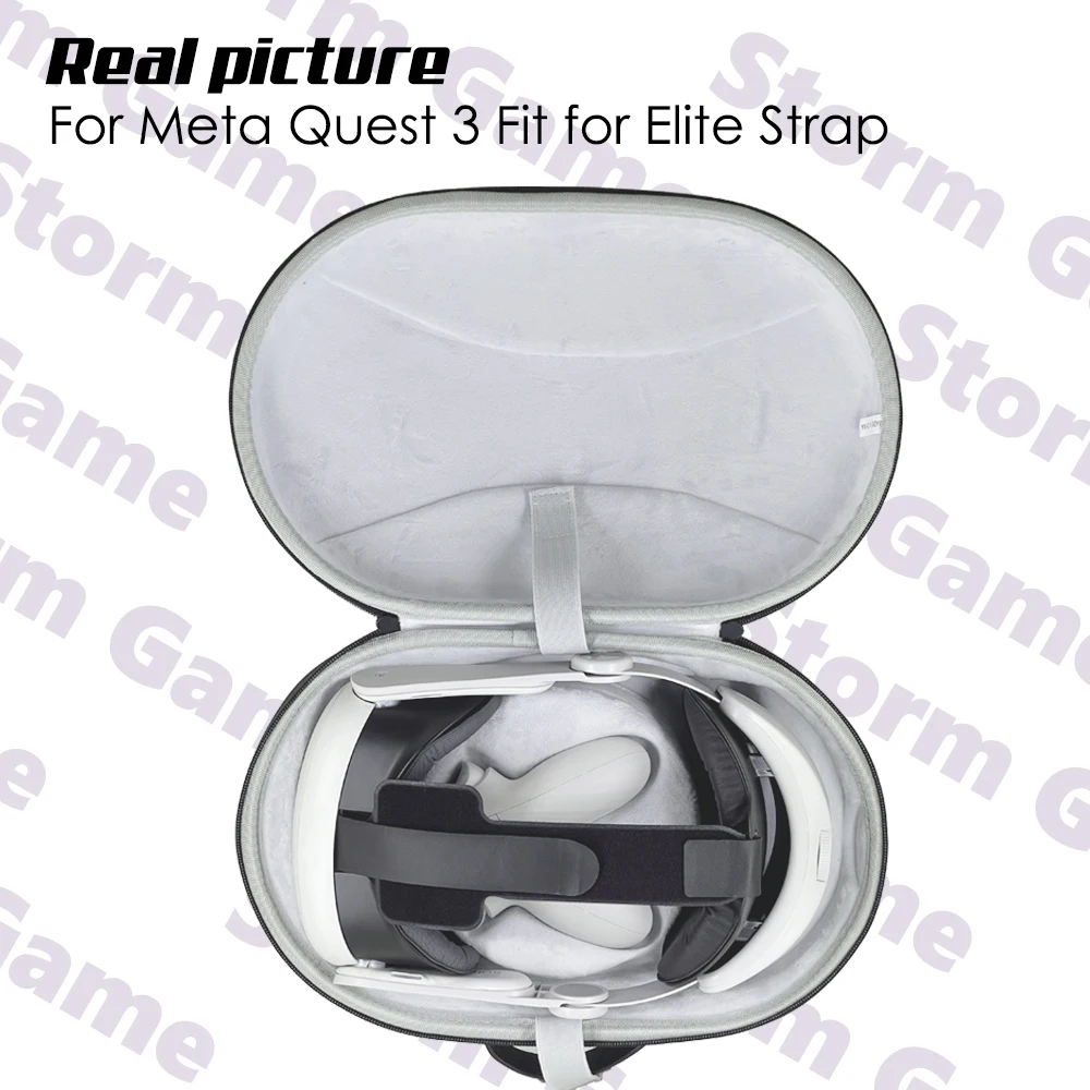 Estuche rígido de transporte Compatible con 2023 Meta Oculus Quest 3 y Apple Vision Pro, apto para correa Elite VR, accesorios de viaje - imagen 4