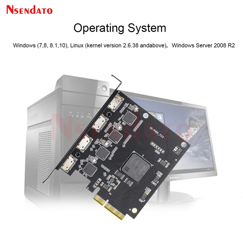 Tarjeta de captura de grabadora de vídeo HDMI SDI de 4 canales 1080P 60Hz HDMI SDI transmisión de vídeo en vivo tarjeta PCI Express para OBS Vmix - imagen 3
