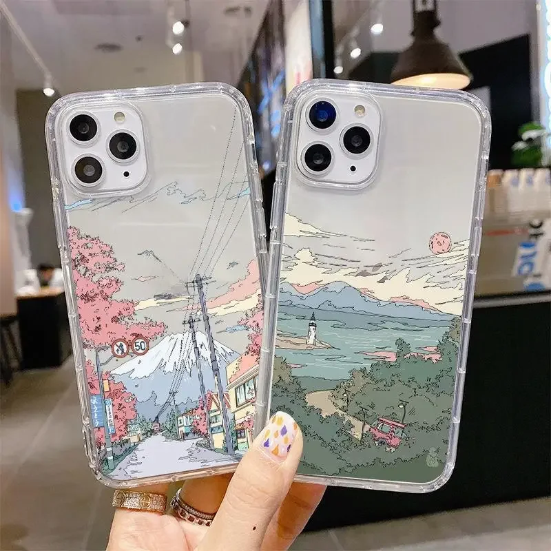 Funda de paisaje de nubes de puesta de sol de calle de Anime para OPPO Reno 10, 11, 5G, 6, 8, 11, 12 Pro, 11F, 12F, 7, 4G, 5, 6 Lite, 8T, A58, A78, A79, A98, 5G - imagen 3