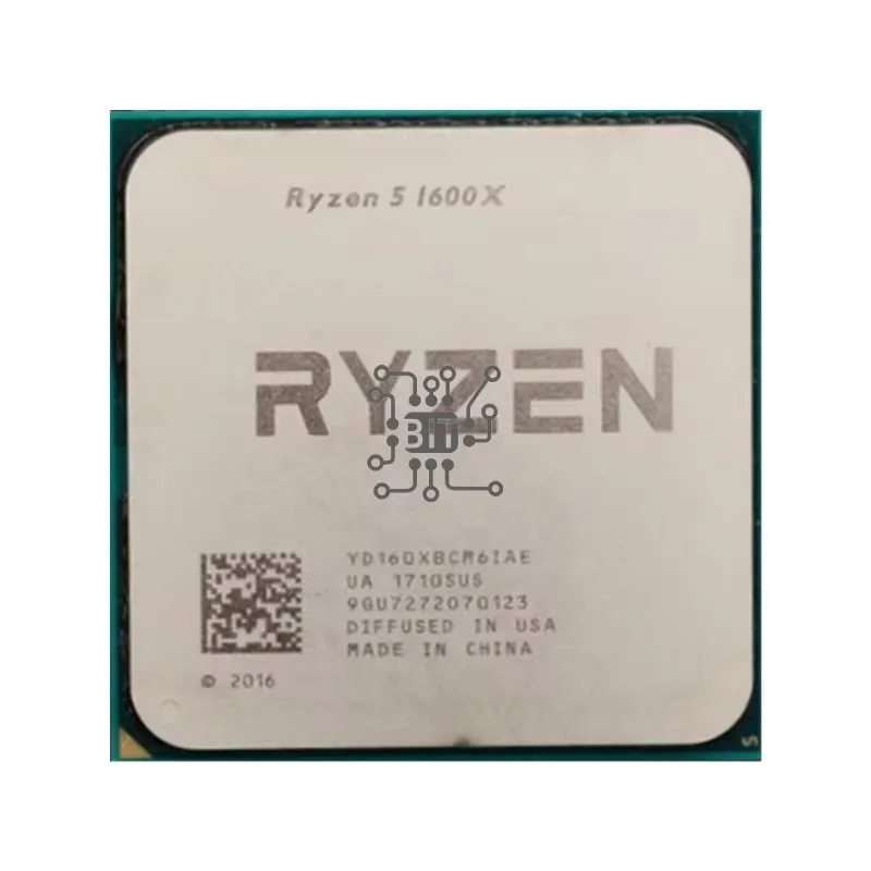 Procesador de CPU Ryzen 5 1600X R5 1600X 3,6 GHz, seis núcleos, 12 hilos, 95W, L3 = 16M, enchufe YD160XBCM6IAE AM4