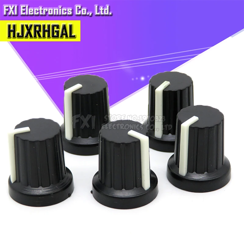 10 Uds gran oferta 6mm agujero del eje diámetro plástico roscado moleteado potenciómetro perillas tapas wh148 - imagen 4