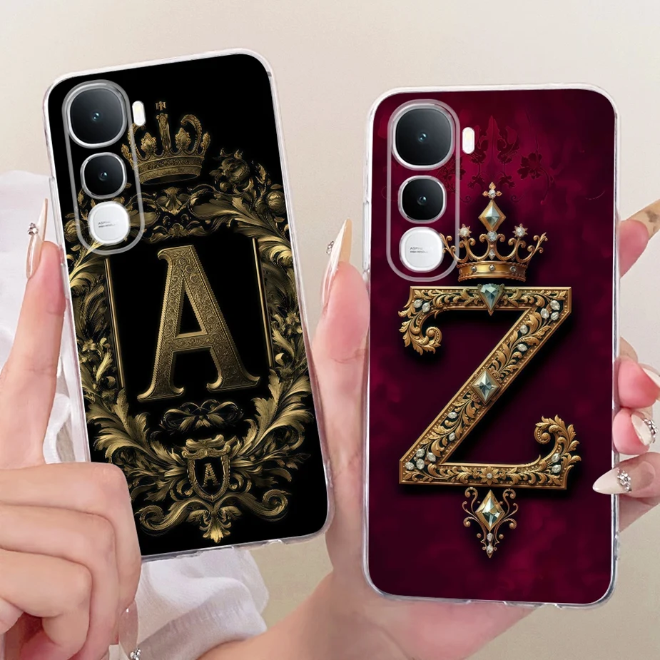 Para Vivo Y400 5G funda V2506 nueva corona letras cubierta de silicona suave funda de teléfono para Vivo Y400 Pro Y 400 VivoY400 4G bolsas de cubierta trasera