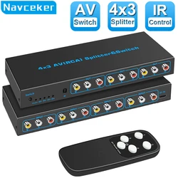 Conmutador RCA 4×3 – Selector AV Estéreo para DVD PS2