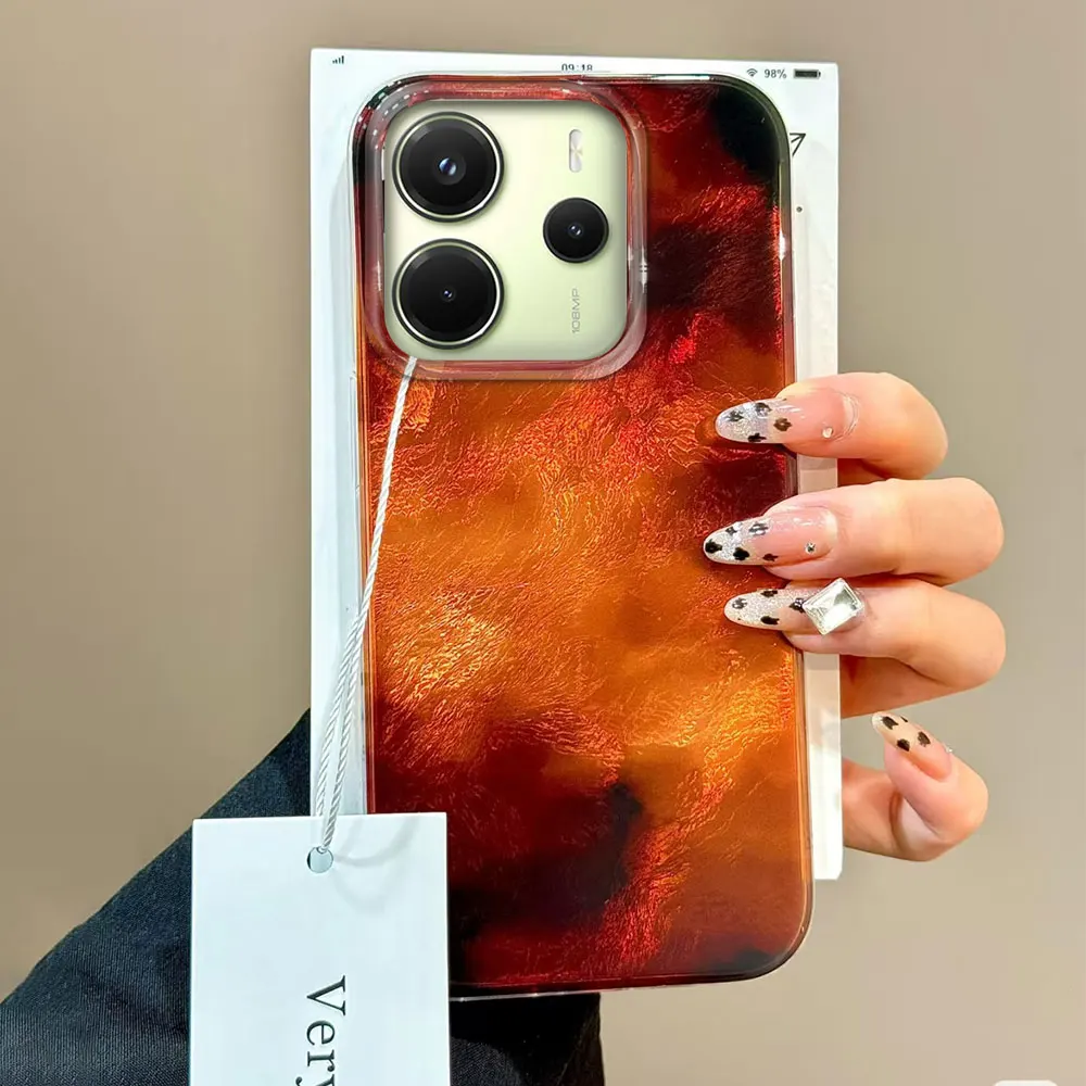 Funda de teléfono INS de moda marrón caramelo para Xiaomi Redmi Note 15 14 13 12 11S 10 10S 8 9 Pro 15C 9C 13C 14C A3 9A A1 A5 - imagen 2