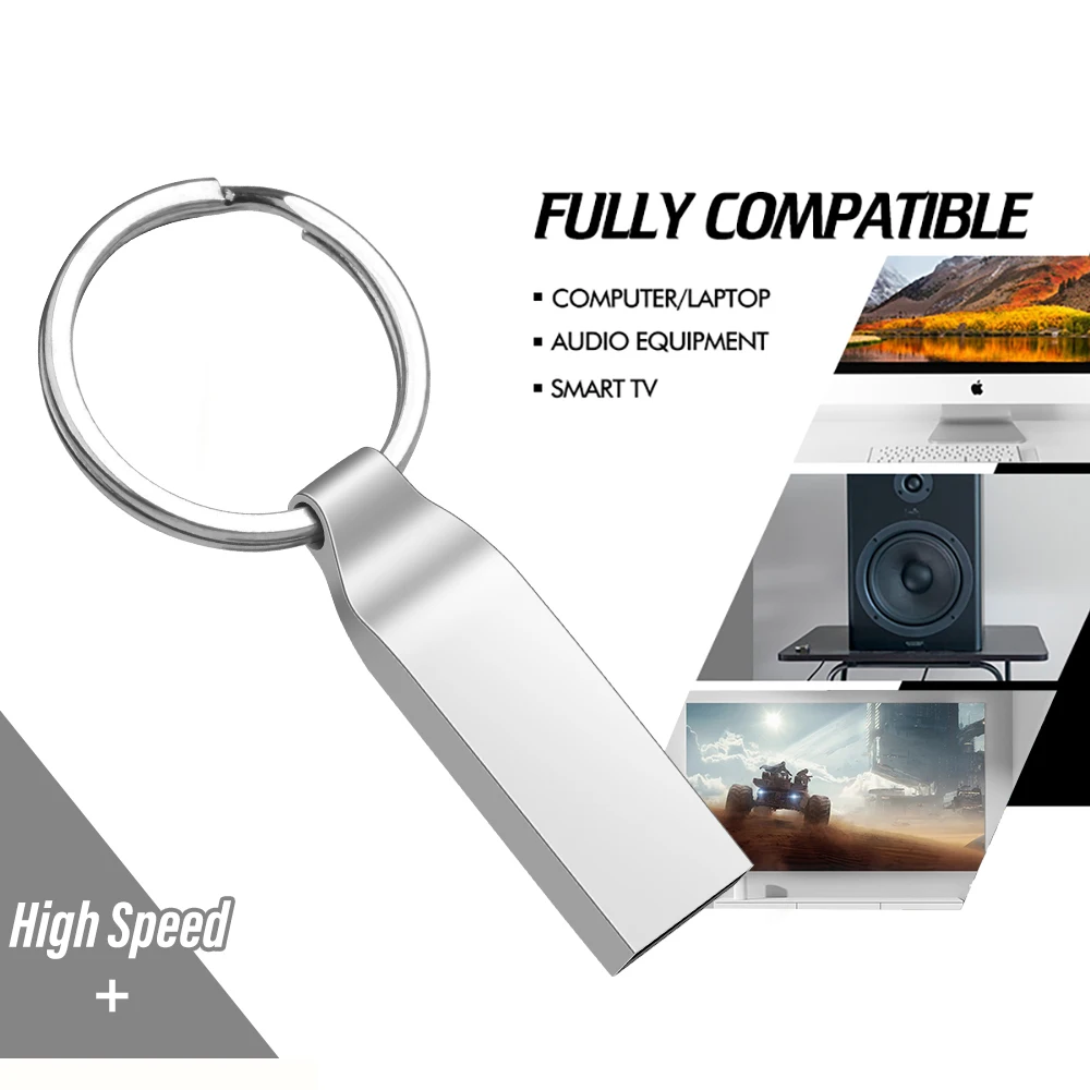 Unidad Flash USB 2,0 de Metal, 64GB, 128GB, llavero, memoria USB resistente al agua, 32GB, 16GB, memoria USB, disco Flash, regalo de fotografía - imagen 3