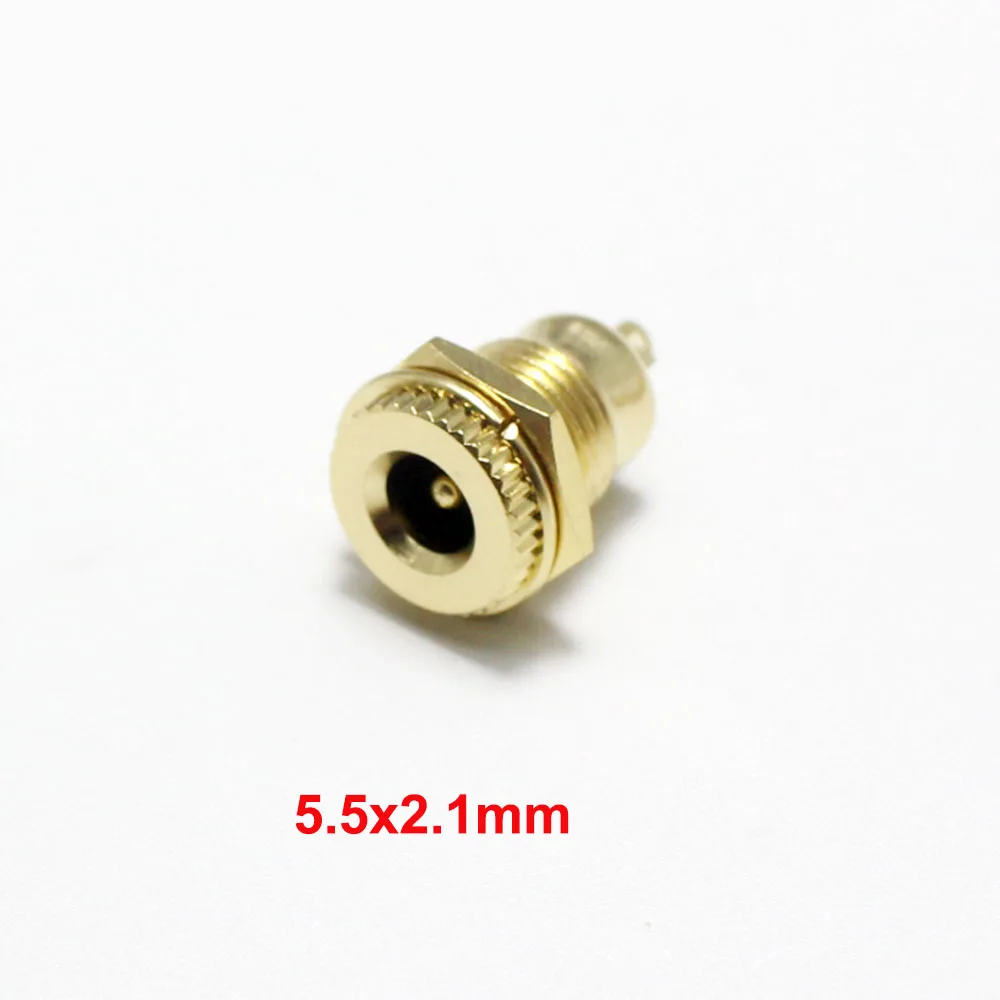 Conectores CC de alta corriente chapados en oro 30V 20A 5,5x2,1mm 5,5*2,5 conector hembra de alimentación tuerca conector adaptador CC de montaje en Panel - imagen 2