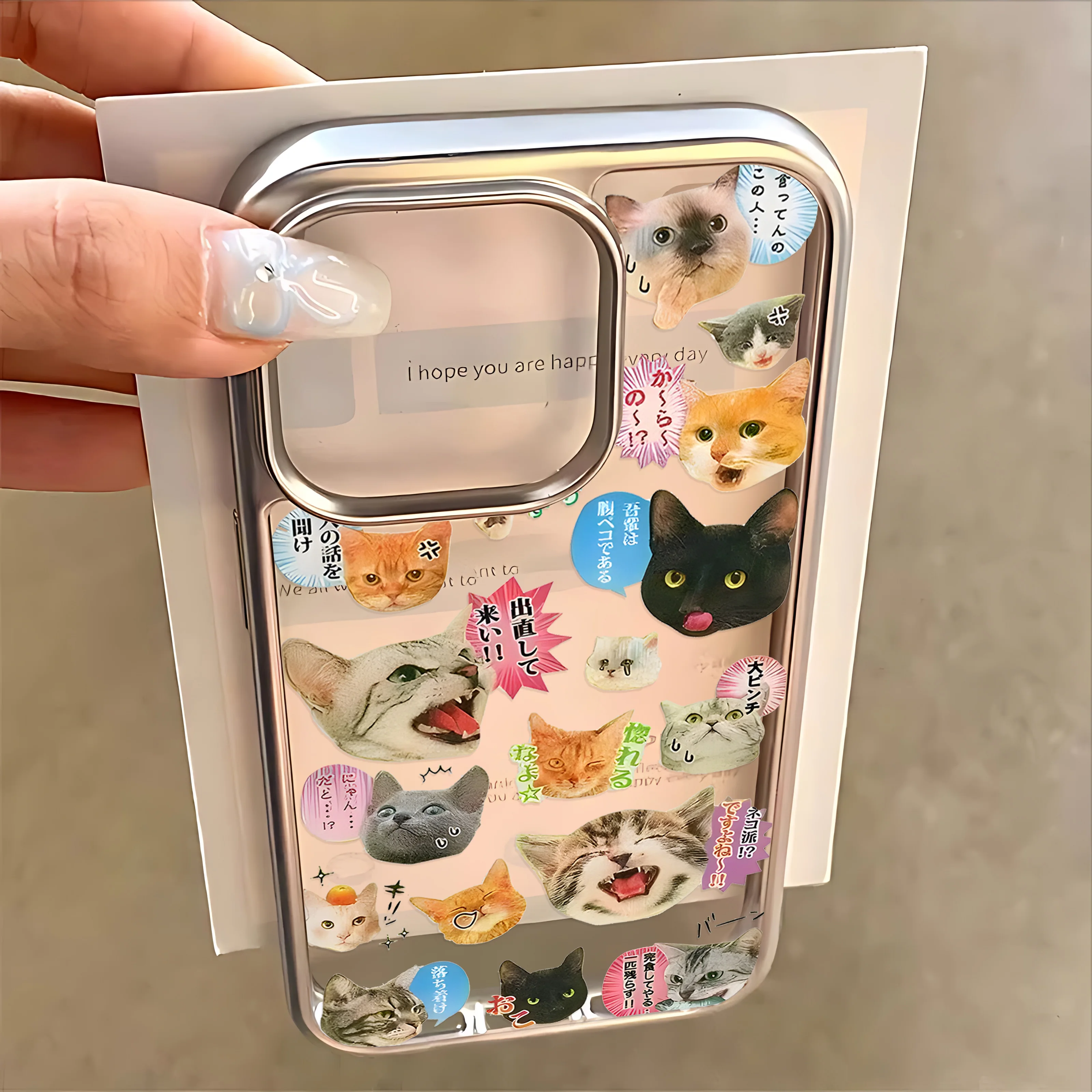 Funda de teléfono Y2K con bonito gato conejo coreano de dibujos animados para IPhone 16 15 14 13 12 11 Pro Max X XR XSMAX 8 7 Plus, funda trasera transparente de lujo - imagen 3