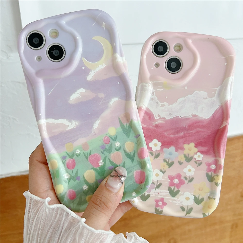 Funda de teléfono con borde ondulado Irregular creativo para Xiaomi Redmi Note 11 10 9 9s Pro Poco X3 10C Mi 11 Lite 5G NE cubierta de Graffiti de dibujos animados - imagen 4