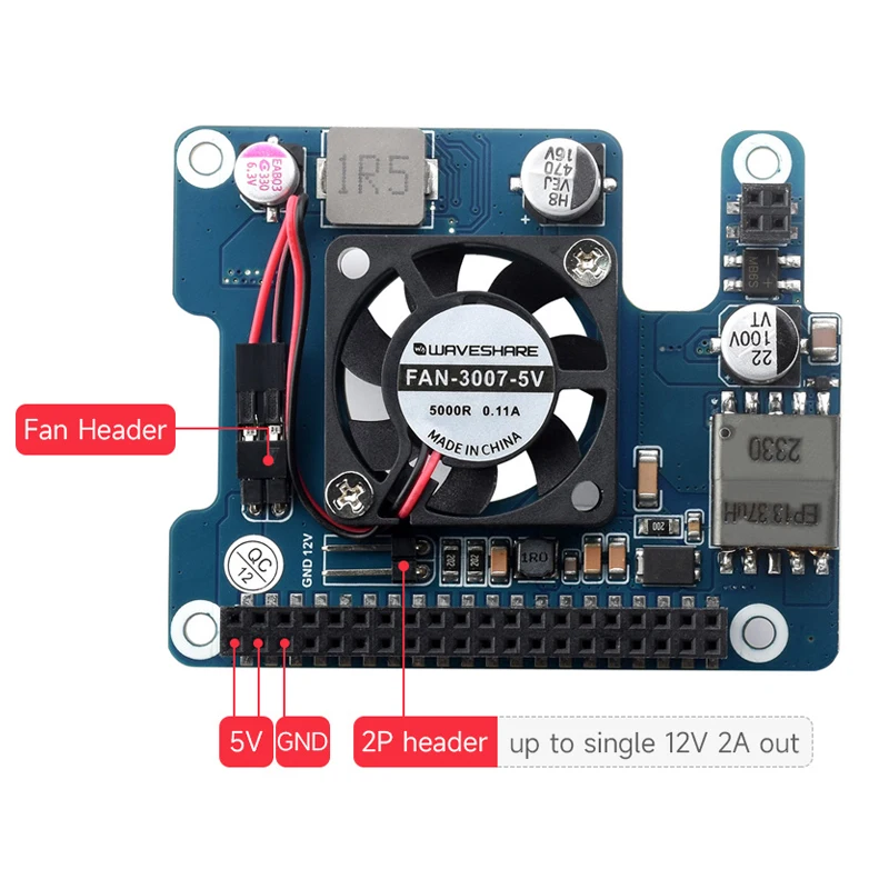 Raspberry Pi 5 PoE HAT (F) 802.3af/at ventilador de refrigeración integrado de alta potencia sobre Ethernet con disipador térmico de Metal para RPi 5 Pi5 - imagen 4