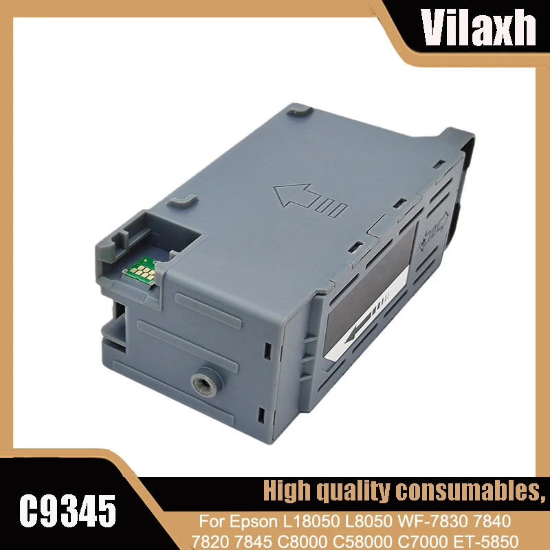 Vilaxh C9345 caja de mantenimiento de tinta o reiniciador para impresoras Epson WF-7820 7830 7840 7845 SC-C8000 L15150 L15158 L15160 L18050