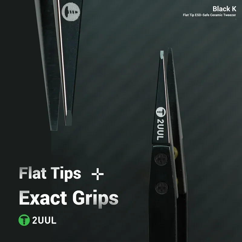 Pinzas de cerámica 2UUL TW32 ESD para mantenimiento de teléfonos móviles, marco rápido de alta precisión, eliminación de pegamento, puntas planas, pinzas de sujeción - imagen 5