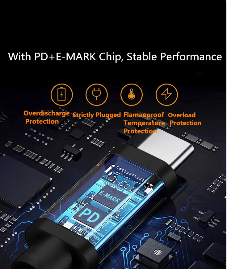 1,5 M 100W PD USB tipo C a portátil, fuente de alimentación CA, adaptador de CC, Cable de cargador, enchufe Jack para Hp Asus Lenovo Dell SONY - imagen 4