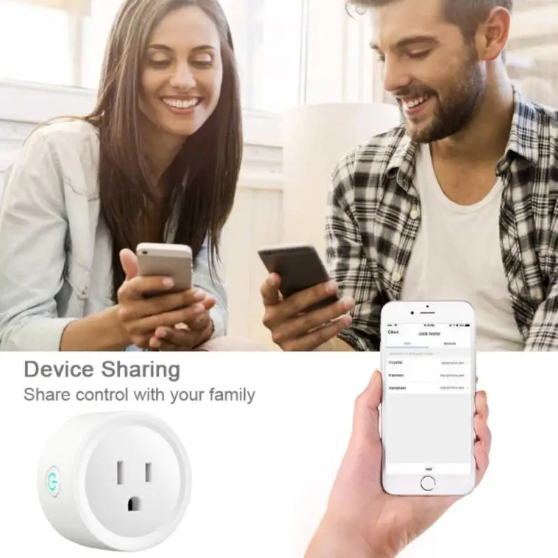 Enchufe inteligente Tuya con WIFI, dispositivo inalámbrico con monitoreo de potencia, Control remoto por voz, aplicación Smart Life, para Alexa, 20a - imagen 5