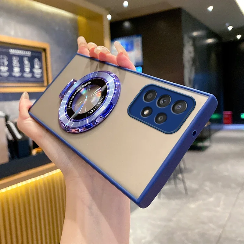 Funda con soporte magnético para Samsung GalaxyA53 A33 A23 A13 A31 A70 A51 A21S, funda de teléfono esmerilada con borde suave a prueba de golpes con soporte - imagen 5