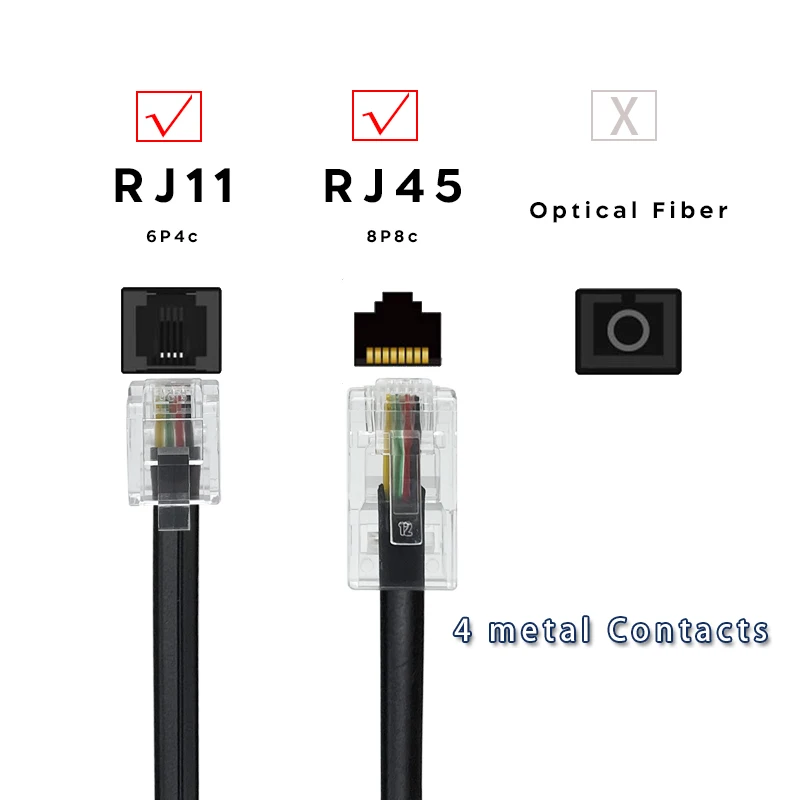 COMNEN RJ11 a RJ45 adaptador Cable de datos teléfono macho a macho Cable de datos Modular auricular extensión de voz Cable de datos telefónico - imagen 3