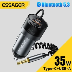 Essager Cargador Coche Bluetooth USB-C Carga Rápida iPhone Huawei