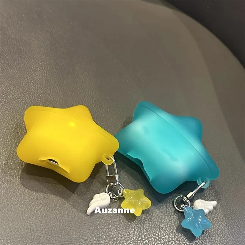 Funda para auriculares con diseño de estrella, funda protectora Y2K personalizada suave y transparente para airpodspro1/23 /airpods4 - imagen 3