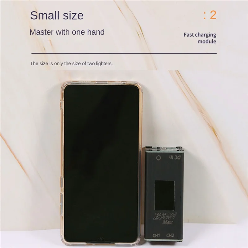 Cargador de escritorio de 200W, pantalla IPS de 1,14 pulgadas, 24V CC, 55x25mm a USB tipo C PD100W, convertidor desviador, teléfono, portátil, carga rápida - imagen 4