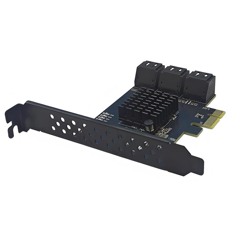 Tarjeta PCIE SATA PCI Express X1 a 6 puertos SATA3.0 6Gbps controlador tarjeta de expansión Riser RTL9100 multiplicador de puerto SATA para PC de escritorio - imagen 2