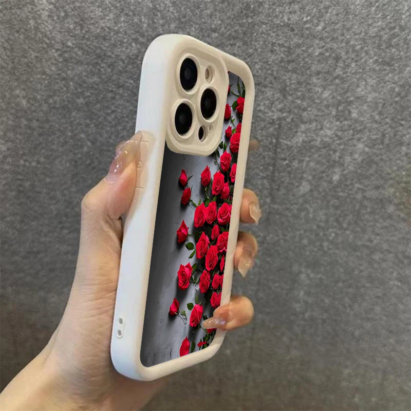 Funda de teléfono suave de silicona con flor de rosa roja para Xiaomi Mi 15 14T 14 13T 13 12 11 Lite 4G NE Poco X6 X5 X3 F5 F6 M6 X7 Pro - imagen 5