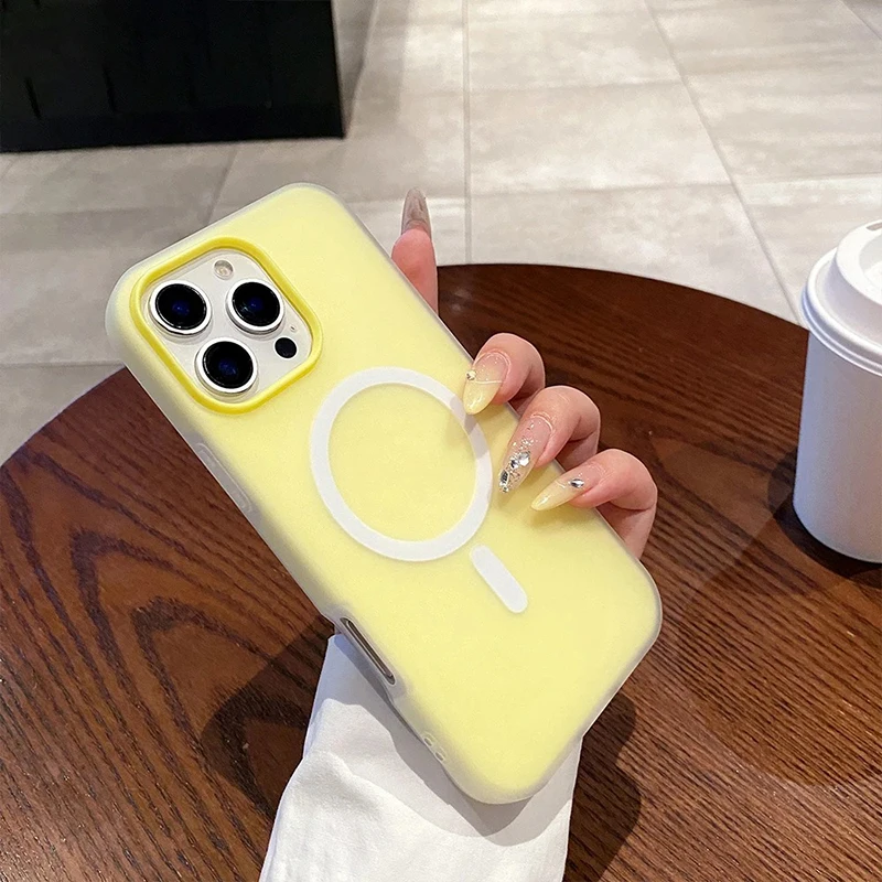 Funda de teléfono magnética 2 en 1 Color caramelo para iPhone 17 fundas iPhone 16 15 14 13 12 11 Pro Max Plus cubierta Magsafe de carga inalámbrica - imagen 3