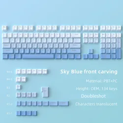 Tecla PBT OEM Retroiluminada para Switches MX Azul Cielo