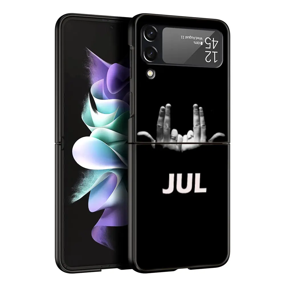 JuL Rapper-funda de teléfono para Samsung Galaxy Z Flip3 Flip4 Flip5 PC, carcasa parachoques para Z Flip 3 4 5, cubierta trasera plegable dura negra - imagen 3
