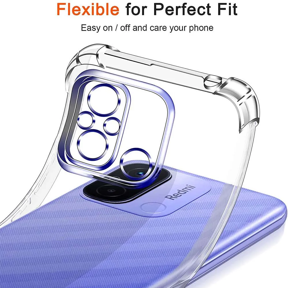 Funda de teléfono transparente para Xiaomi Redmi 12C 10A 10C 10, funda a prueba de golpes Redmi Note 12 4G 12 5G 12 Pro 5G A1 A1 Plus A2 - imagen 2